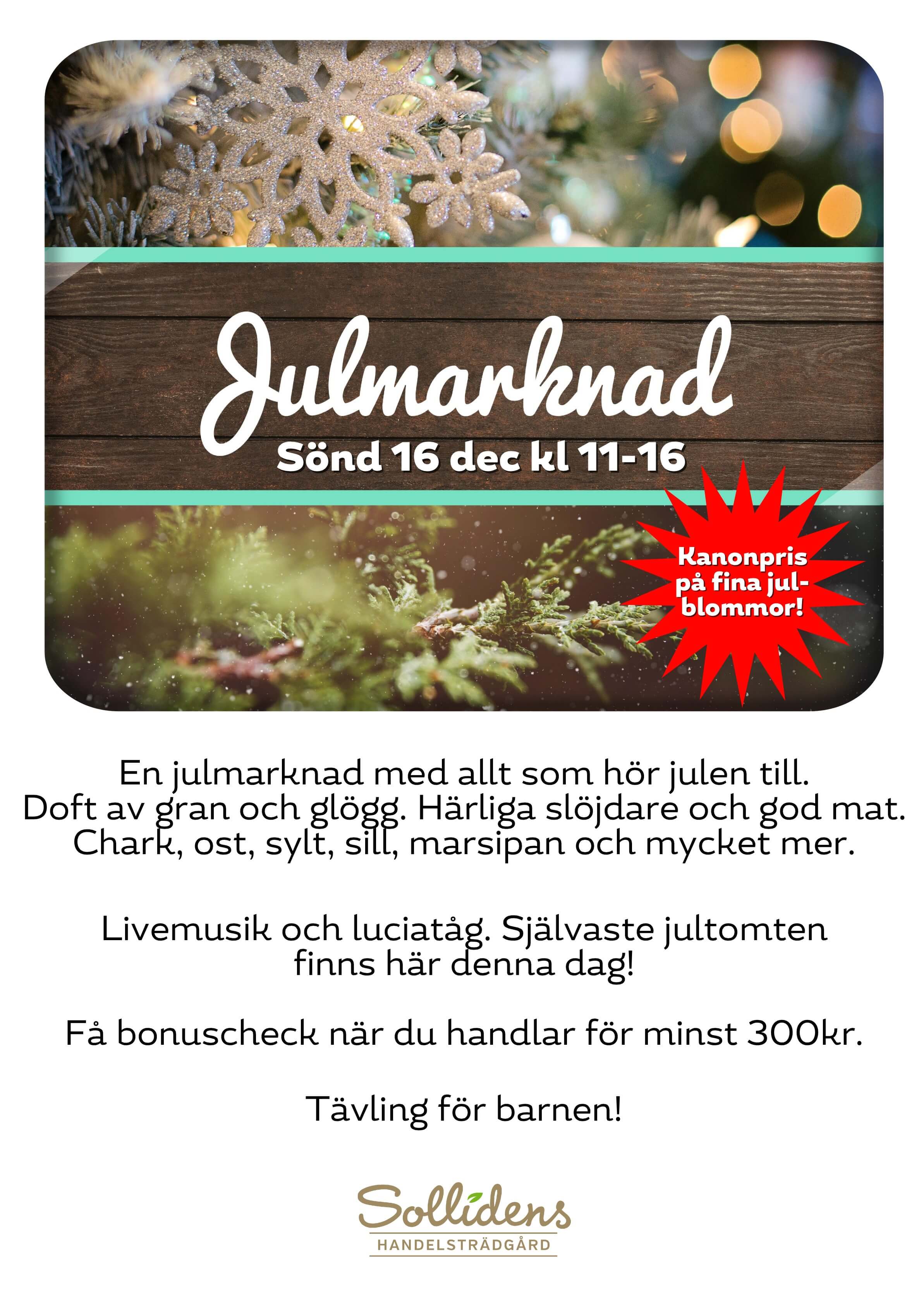 Julmarknad inbjudan 2018 Julmarknad på Solliden 2018 Inbjudan med information.